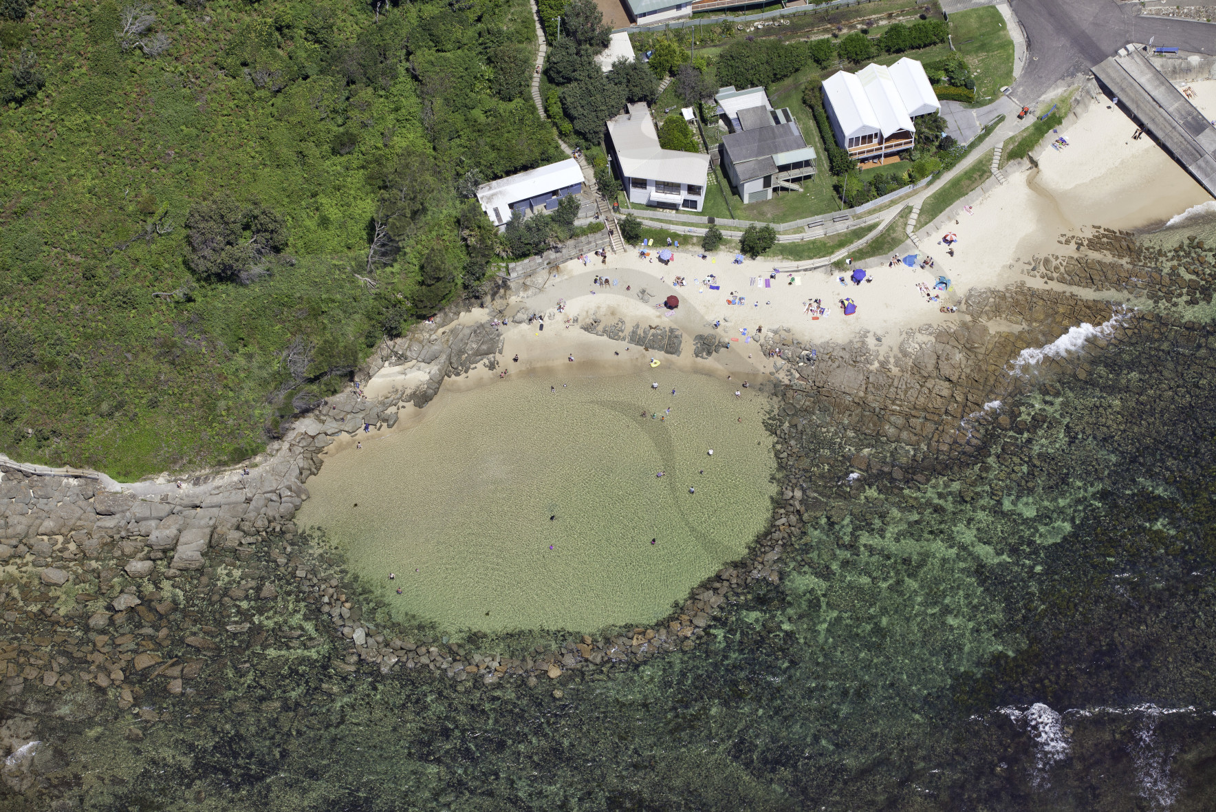 Cabbage Tree Beach Ocean Pool Baths Aerial Stock Photography Digital
