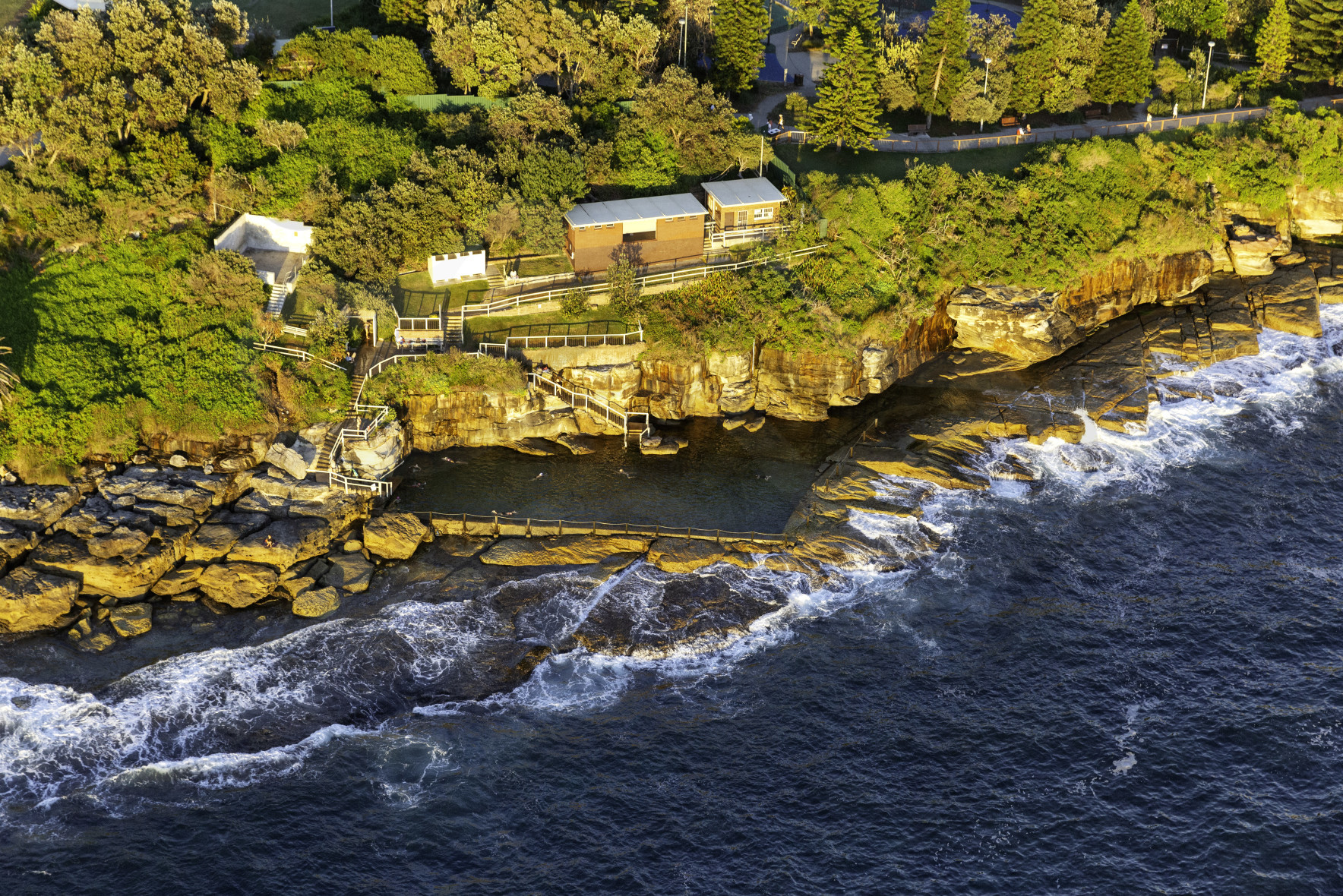 McIver Ocean Baths Morning Aerial Stock Photography Eastern Beaches Download